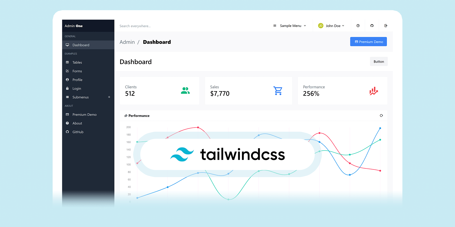 Free Tailwind CSS admin dashboard