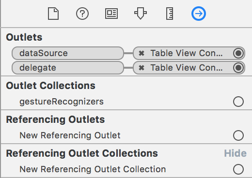 Table View connections