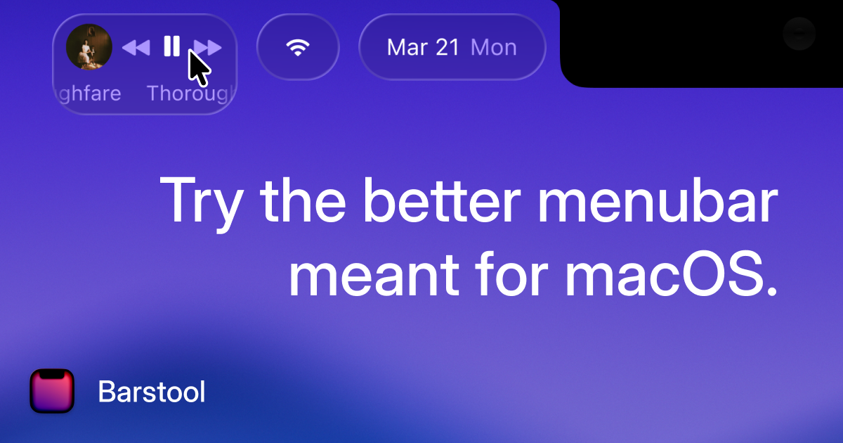 Try Barstool, the better menubar meant for macOS.