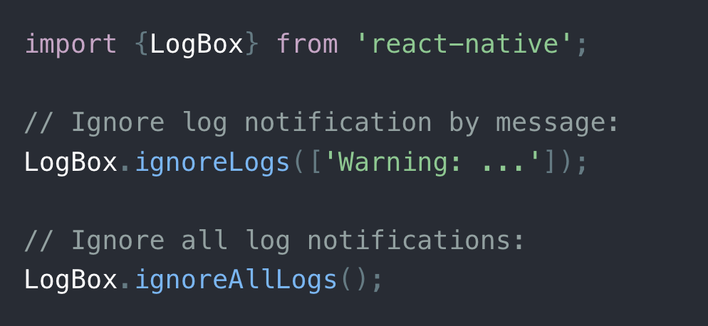 How to ignore LogBox before demo