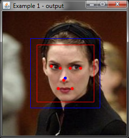 Face landmarks detected by example1