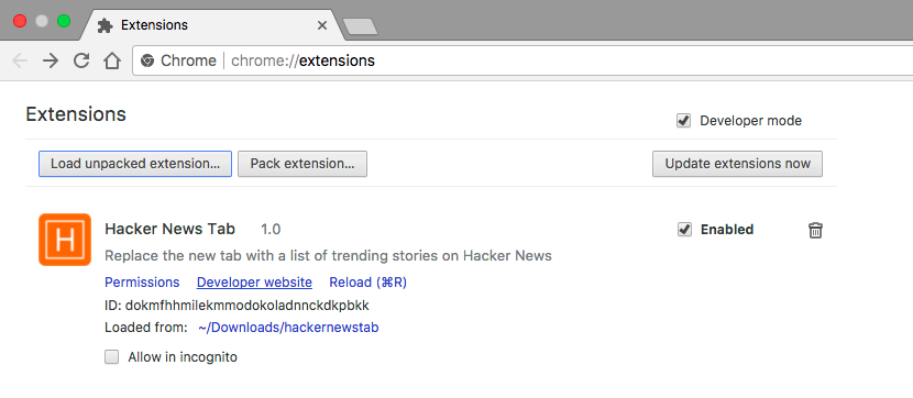 Hacker News Tab