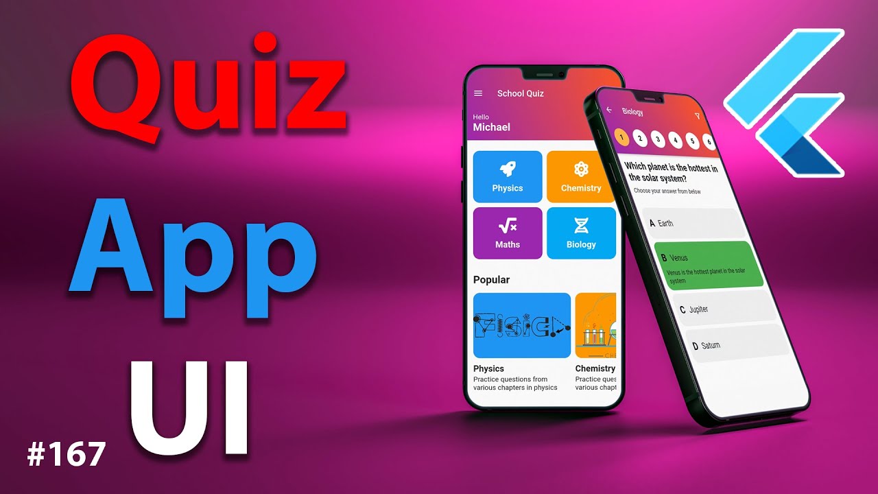 Flutter Tutorial - Quiz App UI YouTube video