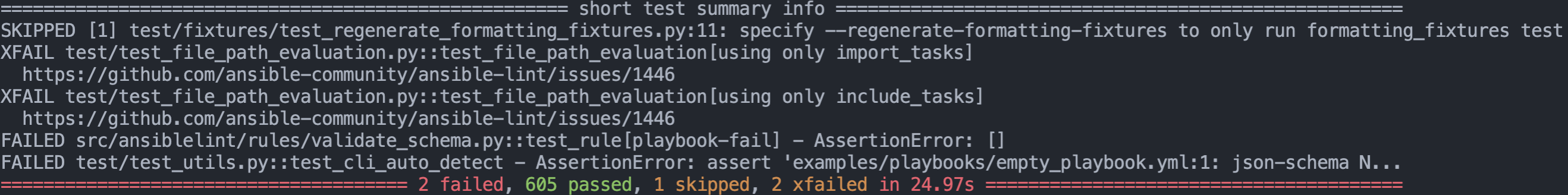 Short test summary info should use colors · Issue #9873 · pytest-dev ...