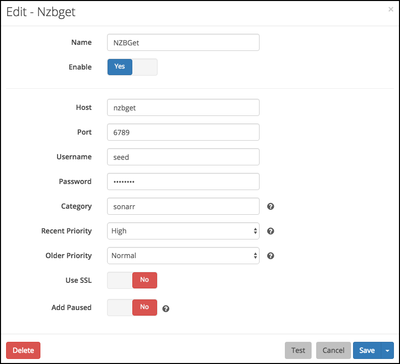 Sonarr NZBGet Downloader
