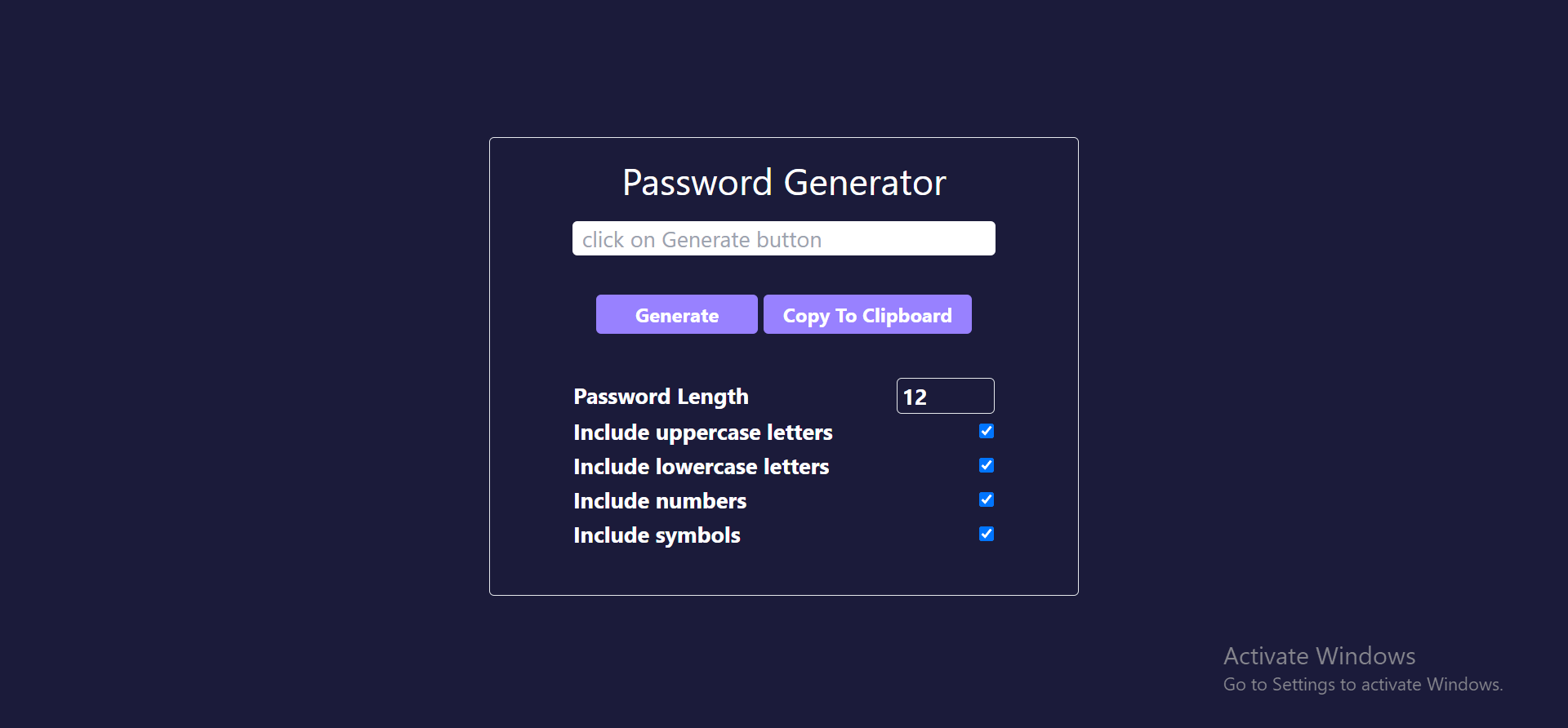 Password Generator App