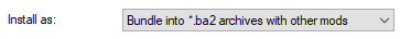 Install as: "Bundle into *.ba2 archives with other mods"