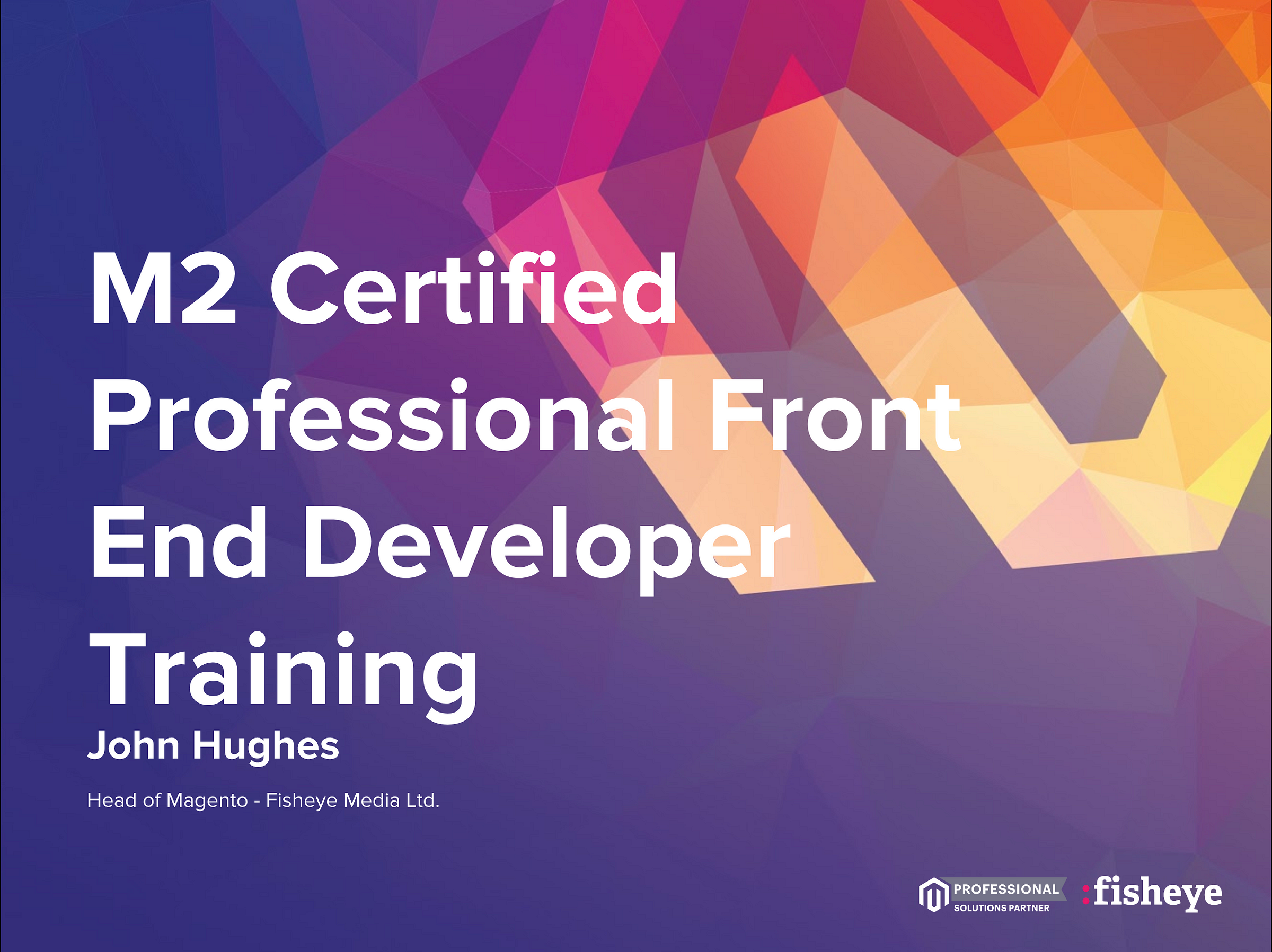 M2 Certified Professional Front End Developer Training