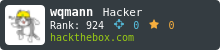 WQYeo HackTheBox Profile Badge