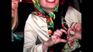 Iranian girls crash car while singing