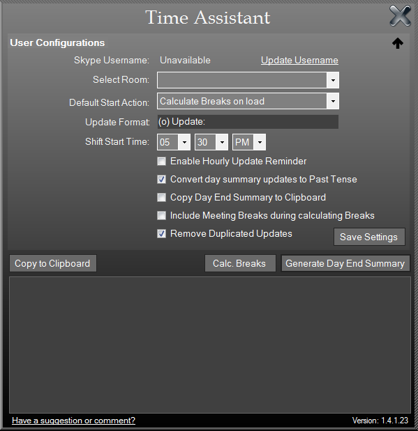 Time Assistant Application