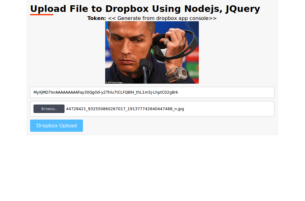 Dropbox upload