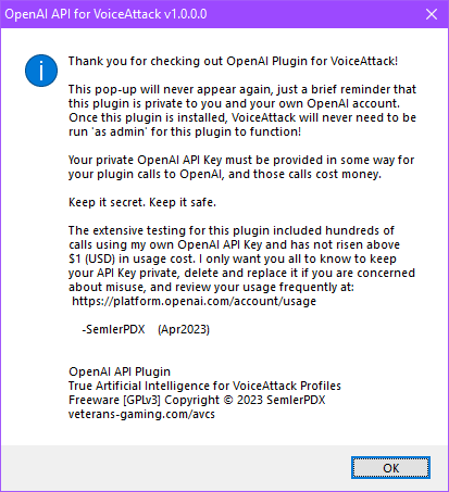 First Time Use Notice