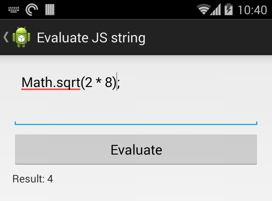 JsEvaluator library for Android screenshot 2