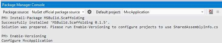 Solution Configuration using Package Manager Console