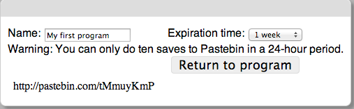 pastebin window with result