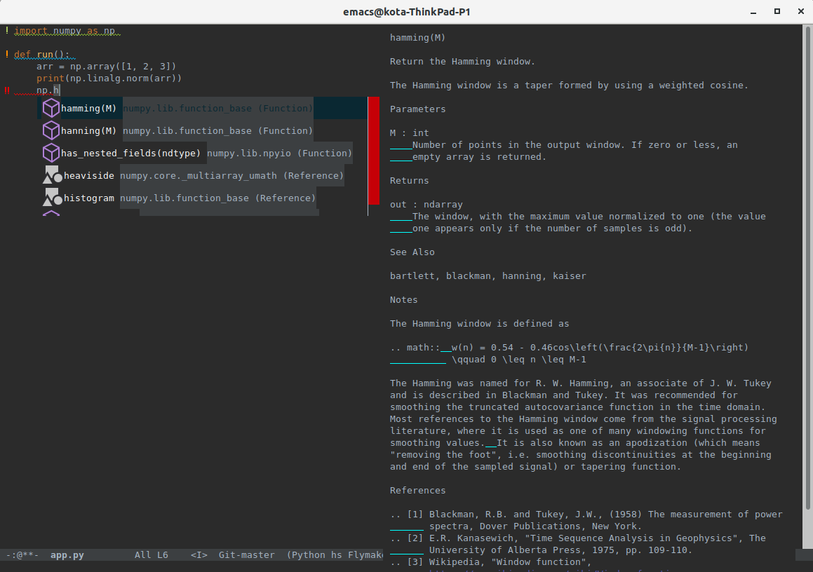 http://www.kotaweaver.com/img/emacs-python-lsp/emacs-screenshot.png