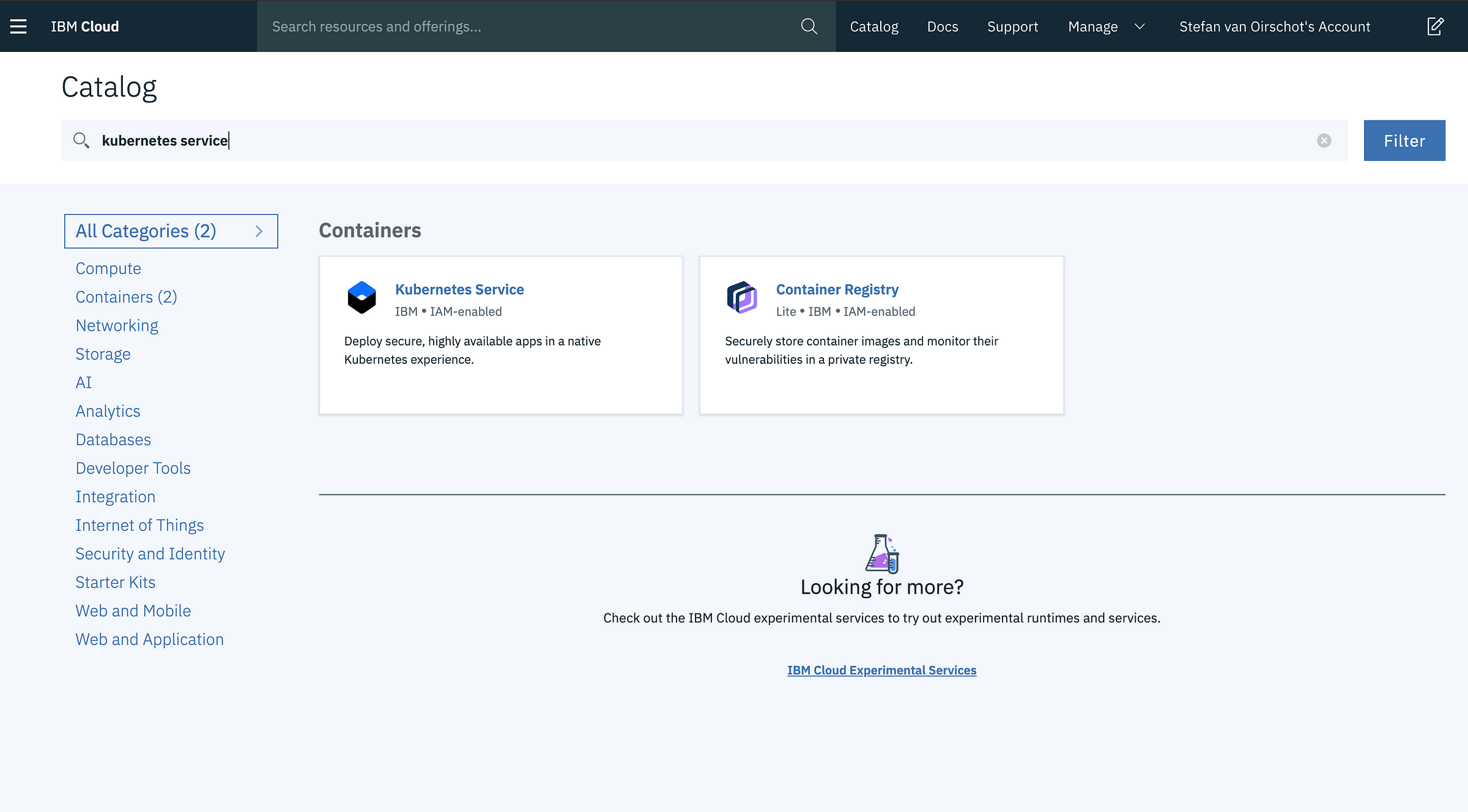 IBM Cloud — Service Catalog