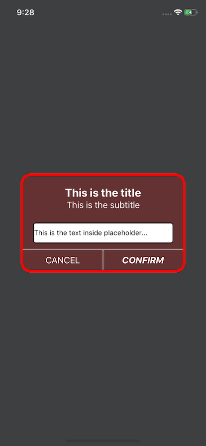 React Native Dialog Input iOS