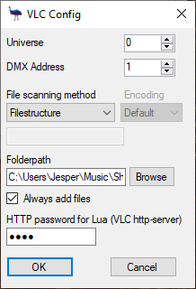 VLC Config window