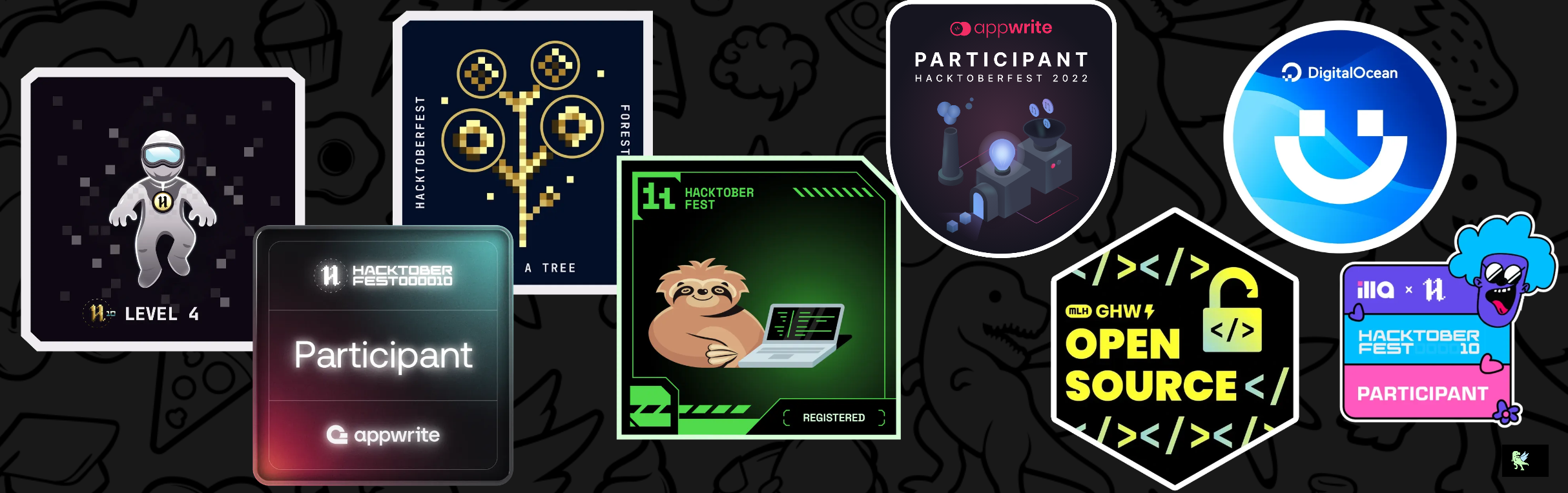 An image of @albasyir3's Holopin badges, which is a link to view their full Holopin profile