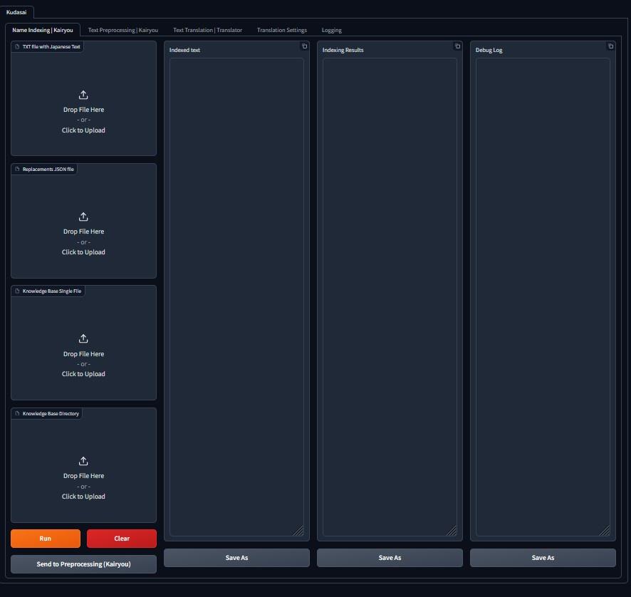 Name Indexing Screen | Kairyou