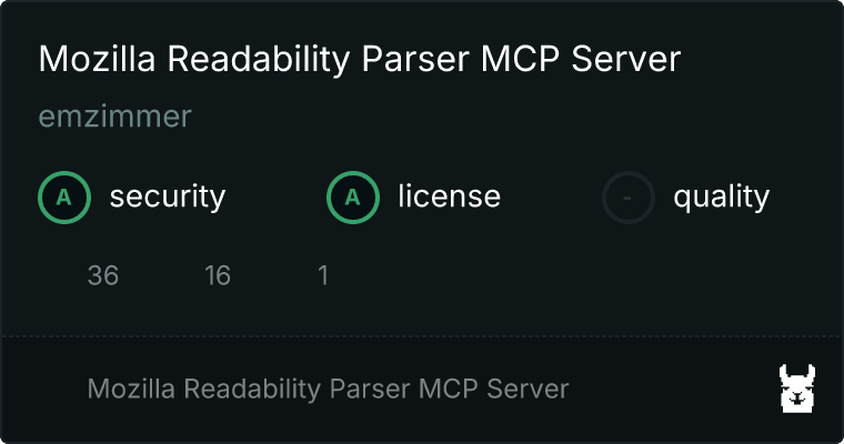Mozilla Readability Parser Server MCP server