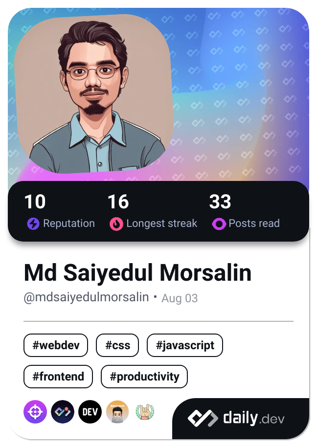 Saiyedul Morsalin's Dev Card