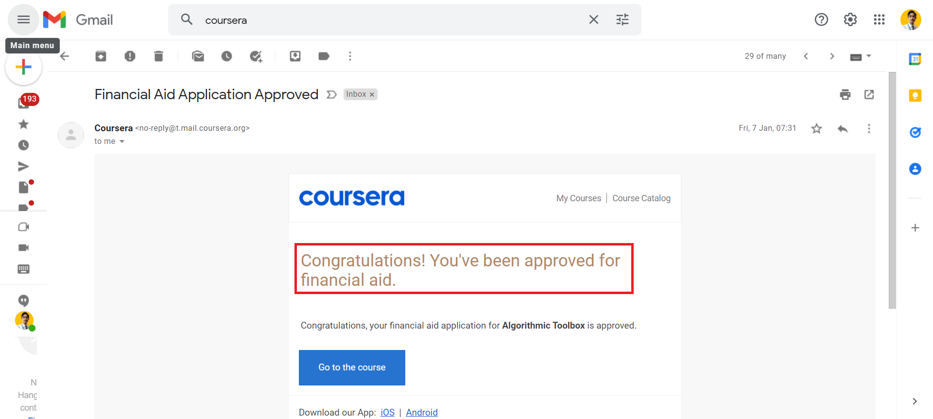 confirmation coursera