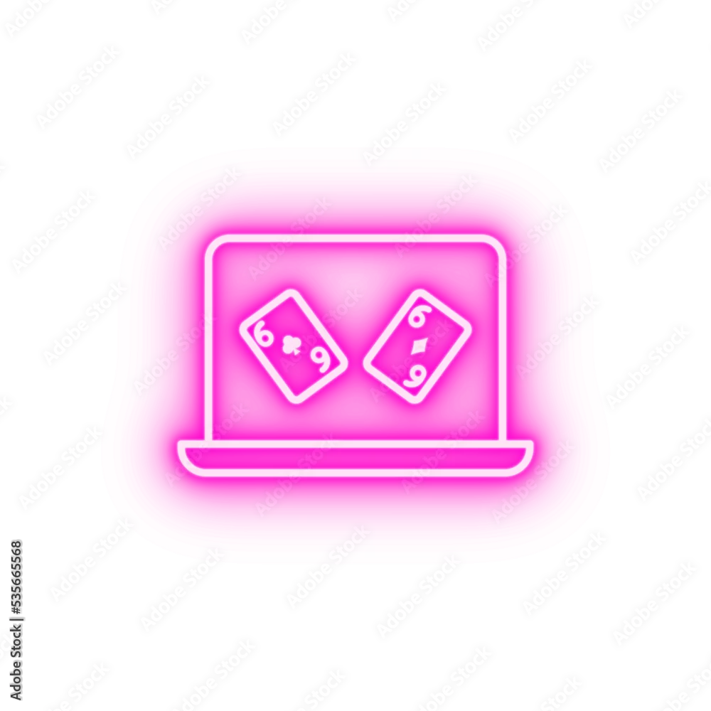 Online bet laptop casino neon icon