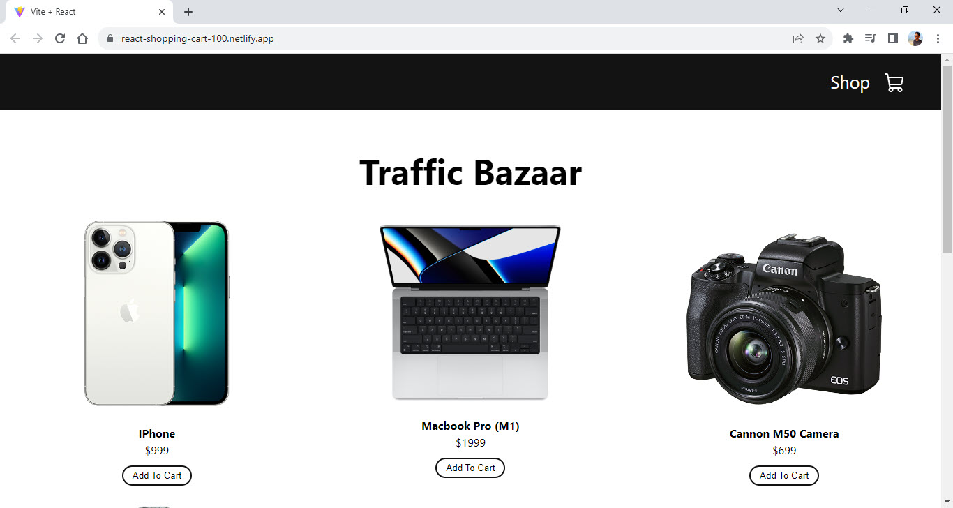 React Shopping Cart