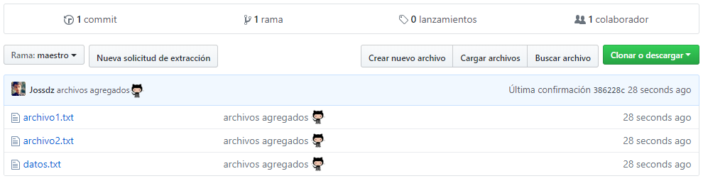 Archivos agregados