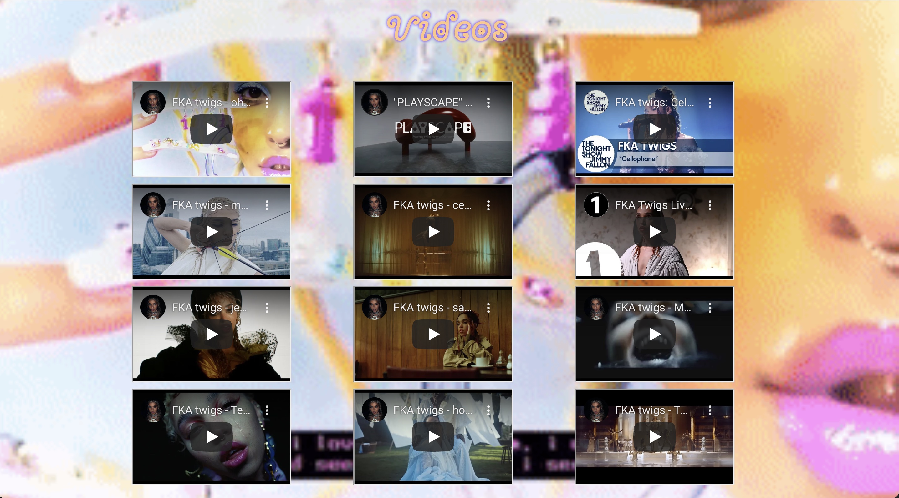 Videos screenshot