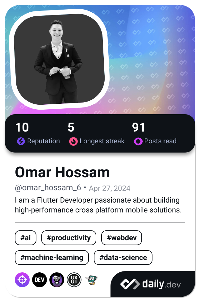 Omar Hossam's Dev Card