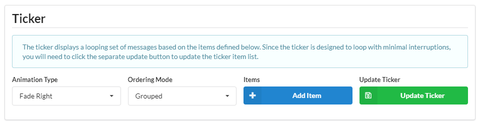 Ticker General Options