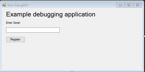 Example debugging application