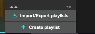 screenshot of the import/export button