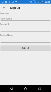 signup page android image