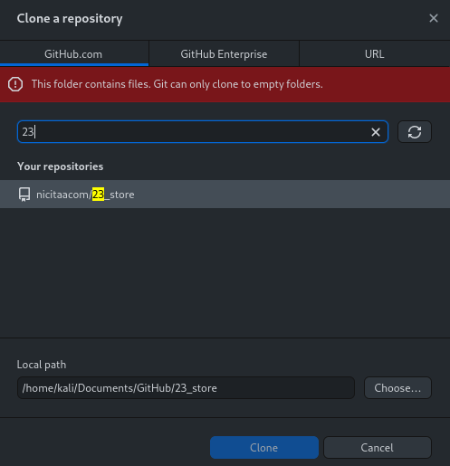 clone forked repository