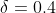 \delta = 0.4