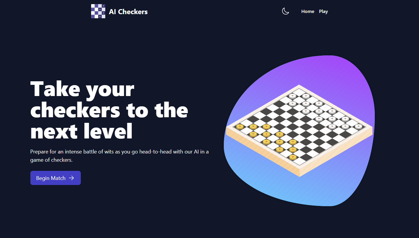 Ai checker home page dark theme