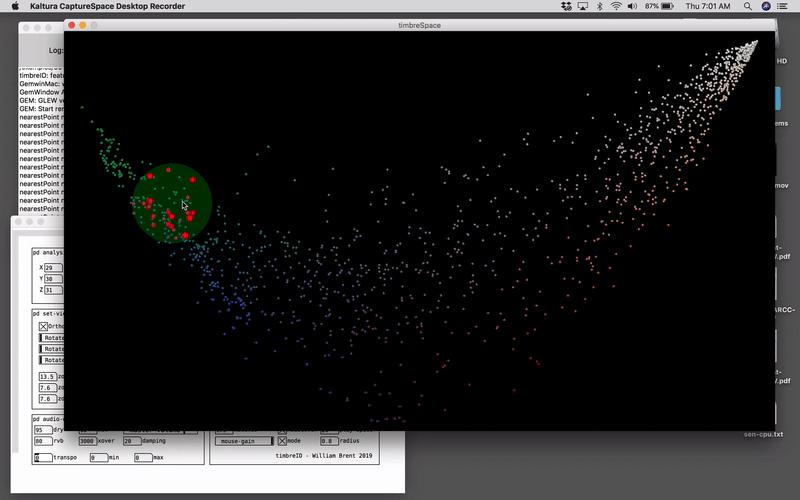 Animated GIF demonstration of the timbre space example