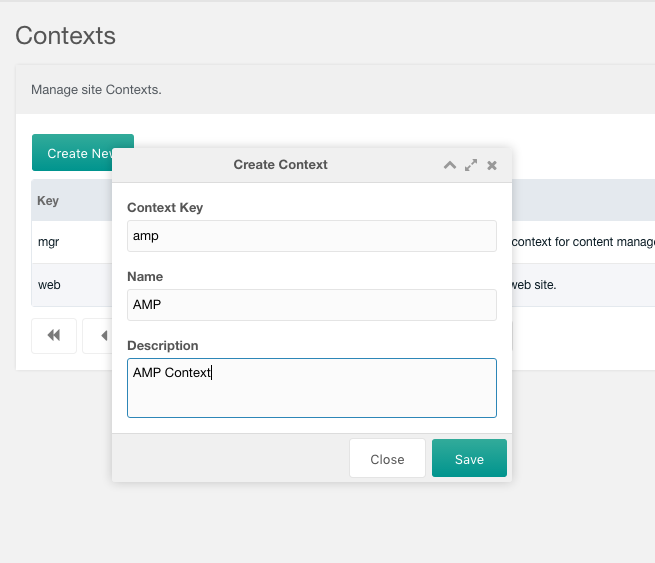 Create Context window