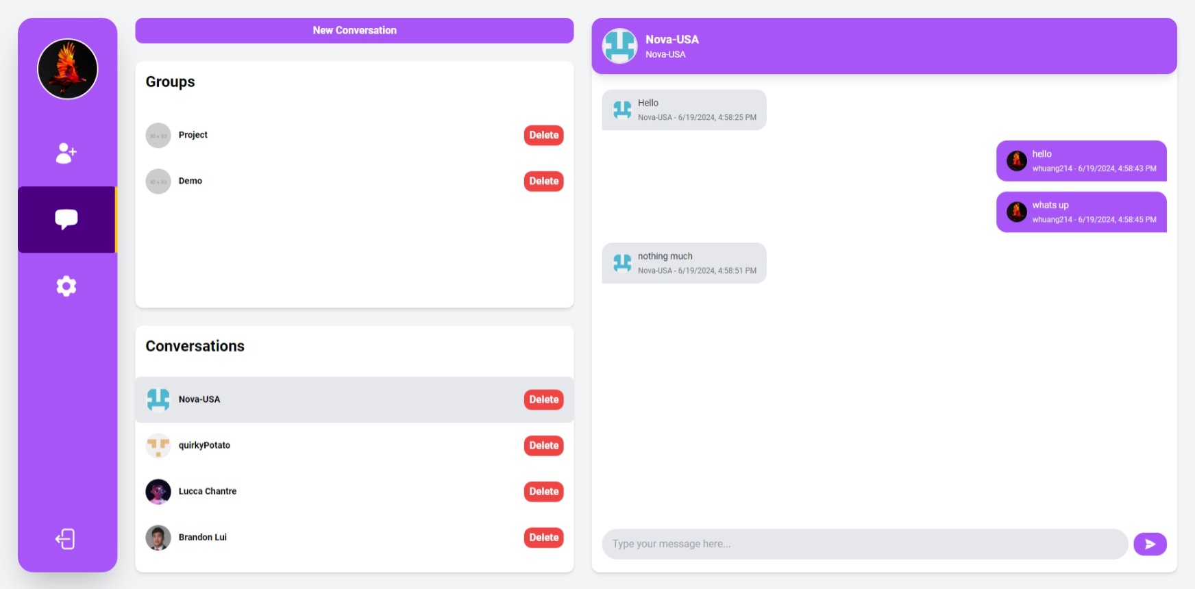 ReactChat Screenshot