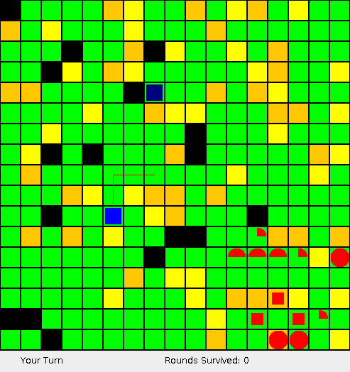 Turno do jogador (mapa 17x17)