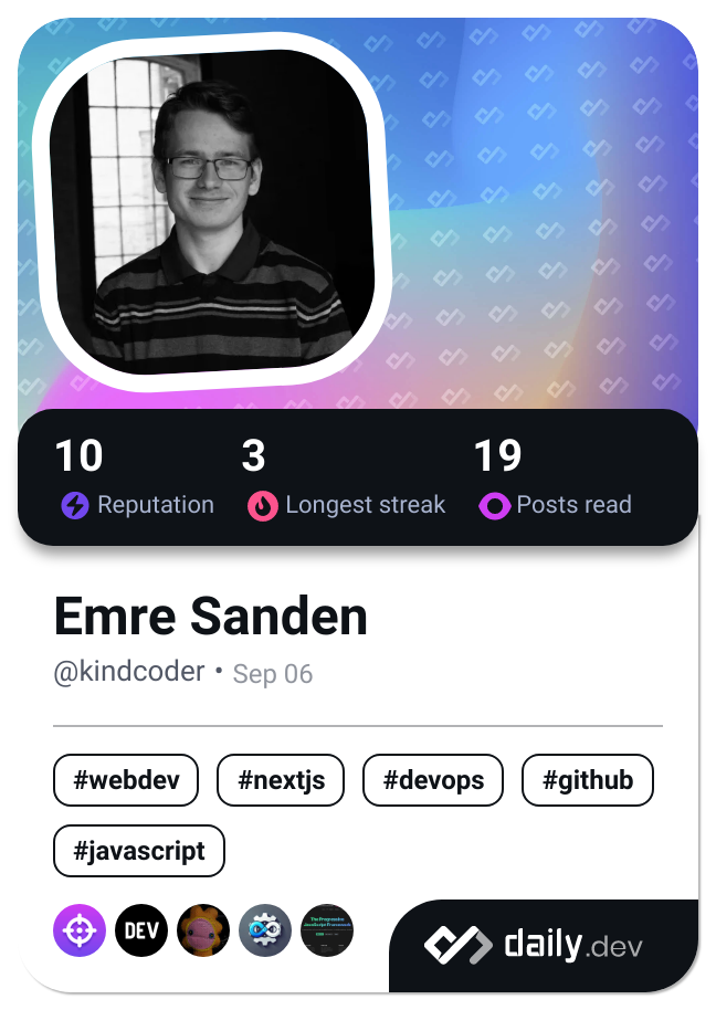 Emre Sanden's Dev Card