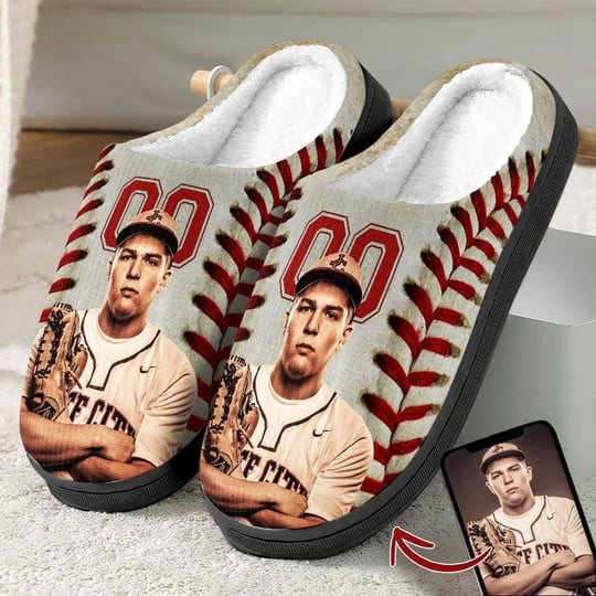 personalized-mothers-day-gifts-2024-custom-portrait-photo-baseball-sports-and-accessories-slipper-n3-1