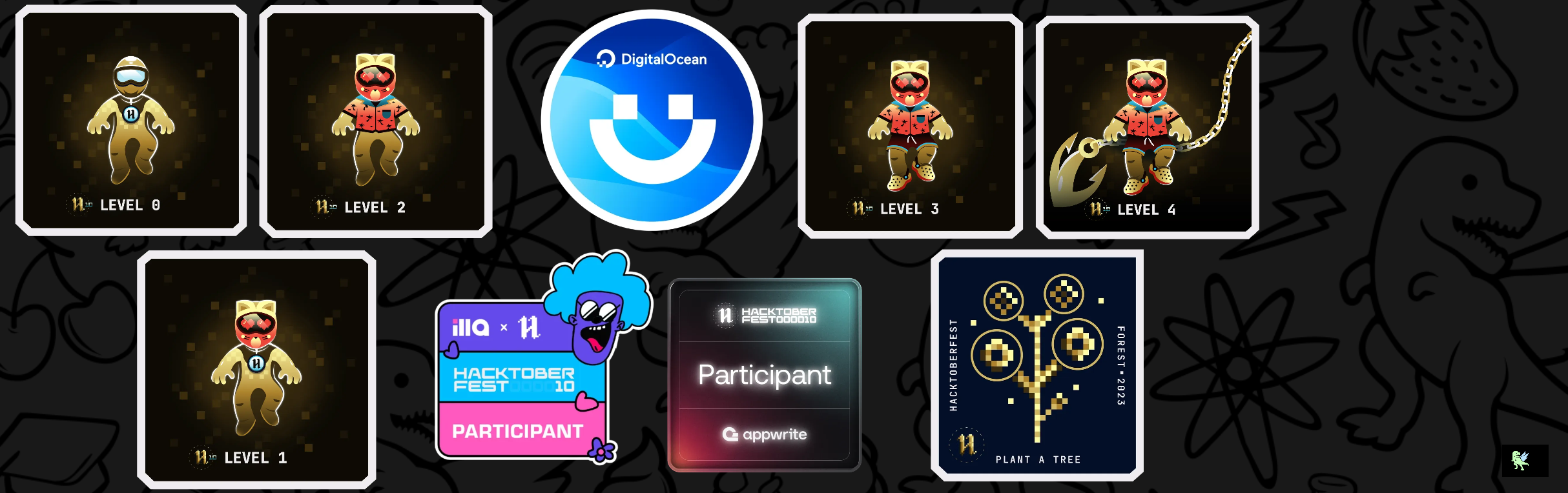 An image of @shubhamvartak's Holopin badges, which is a link to view their full Holopin profile