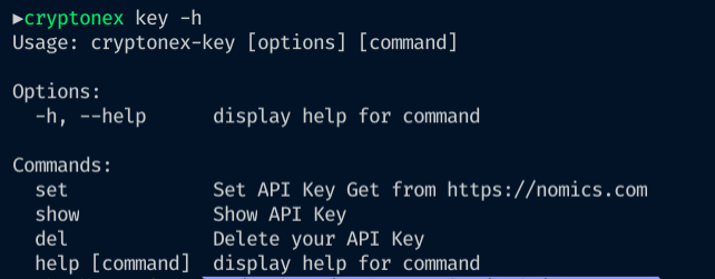 Key Commands | Cryptonex CLI